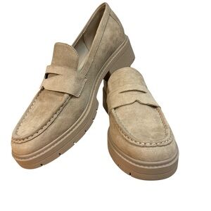 Anne Klein flex Women's Utopia Lug Sole Penny Loafers size 10 Tan